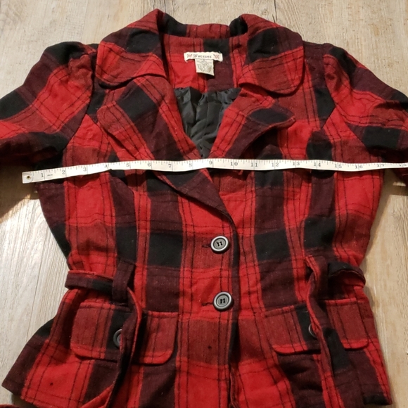 Red plaid tartan vintage wool blazer/jacket - Picture 4 of 8